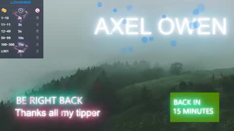 AXEL OWEN online show from June 13, 7:57 pm