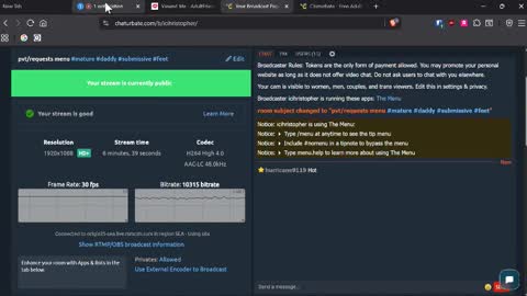 Christopher online show from October 13, 1:24 pm