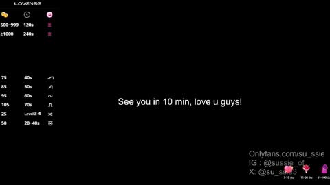 su_ssie online show from November 6, 12:13 am